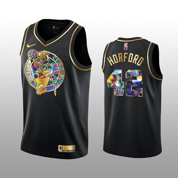 Men's Boston Celtics #42 Al Horford 2021/22 Black Golden Edition 75th Anniversary Diamond Logo Stitched Basketball Jersey